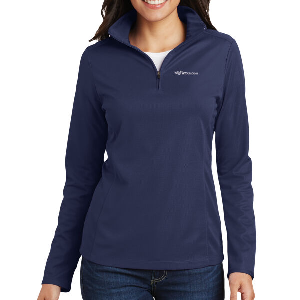   - Ladies Pinpoint Mesh 1/2 Zip Thumbnail